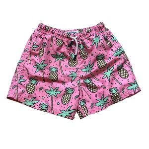 Maamgic Swim Trunks Boys Pink Good Tropical Pineapple Palm Tree SIZE S 6/7